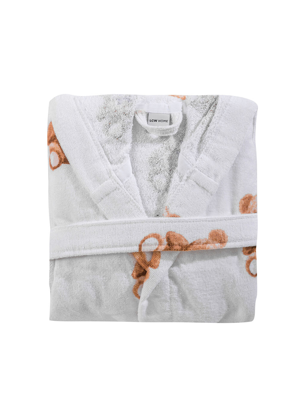 Karışık Ayı Teddy Baskılı Kız Çocuk Bornoz-4