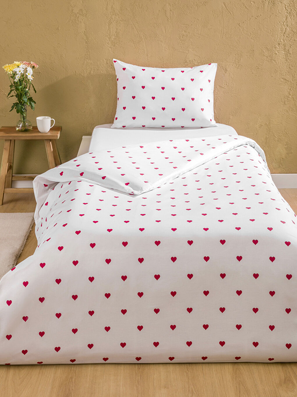 LCW HOME RED Single Bed Duvet Cover Set -W5GH41Z8-LTQ