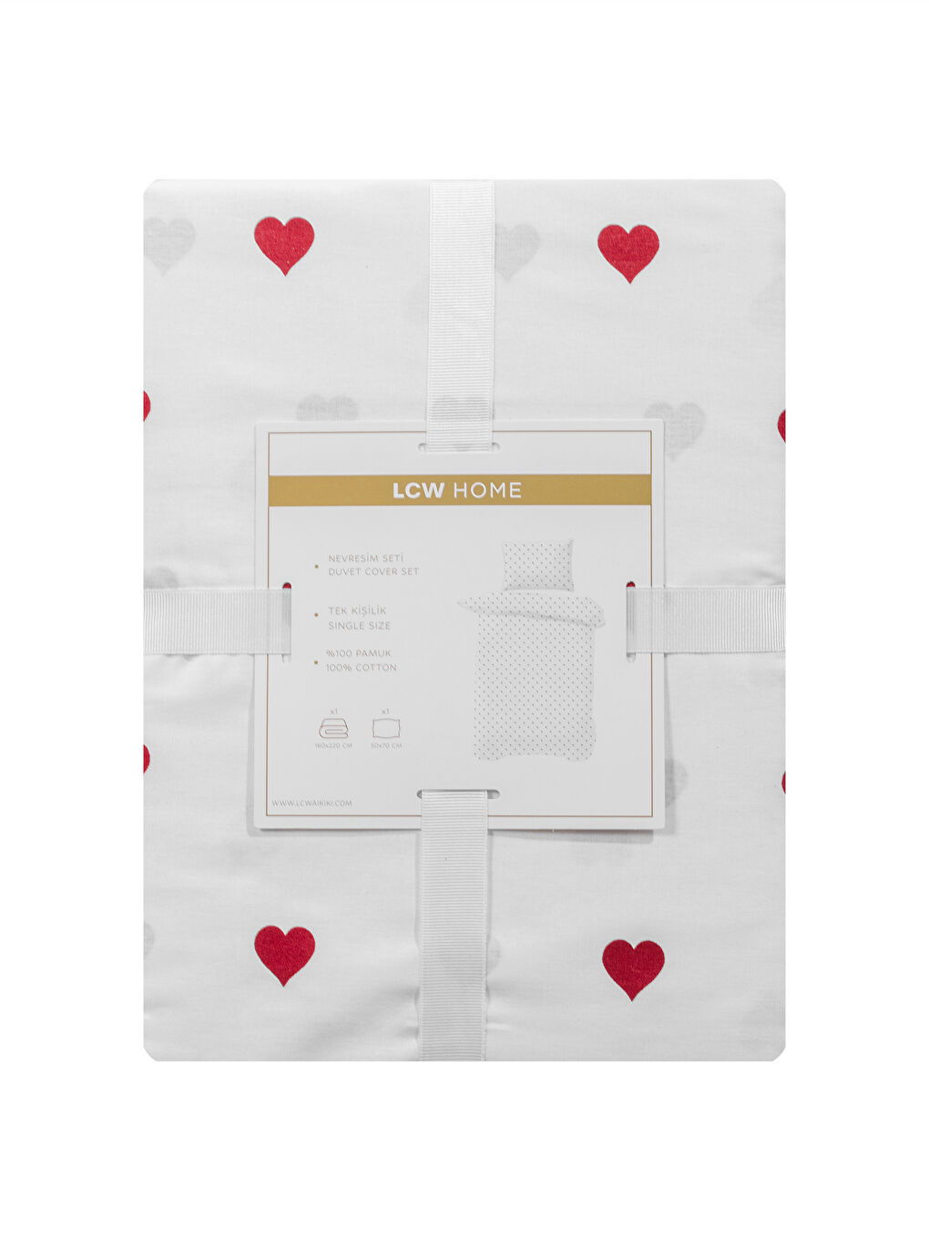 LCW HOME RED Single Bed Duvet Cover Set -W5GH41Z8-LTQ