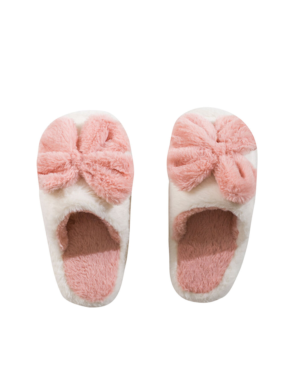 Beyaz Fiyonk Detaylı Kadın Ev Terliği-5