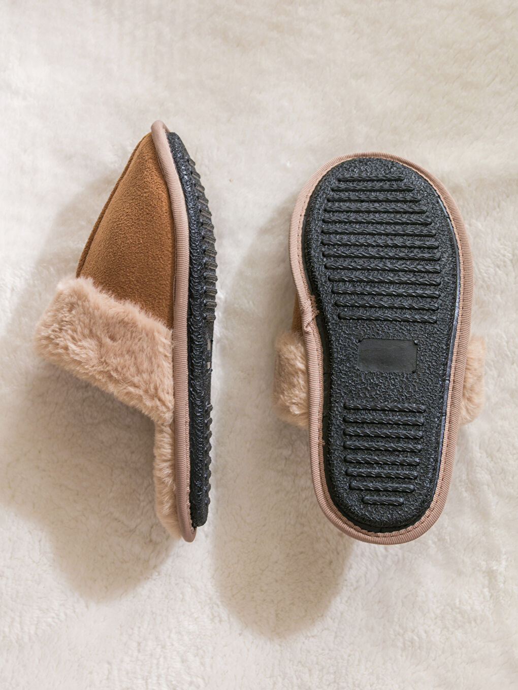 Kahverengi İçi Kürklü Ev Terliği-3