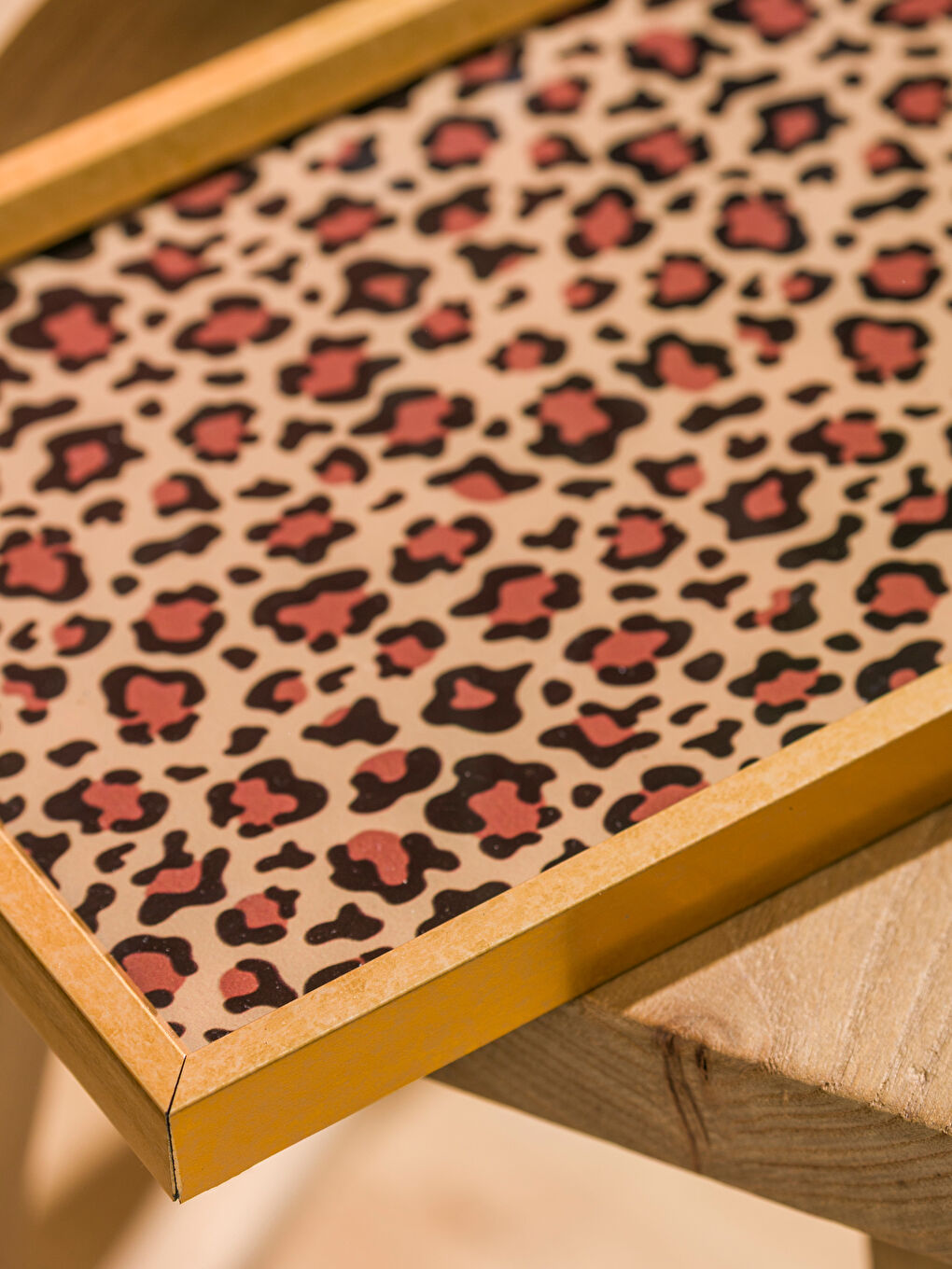 LCW HOME Leopard Patterned Decorative Tray 30 cm -W5GI50Z8-F9C