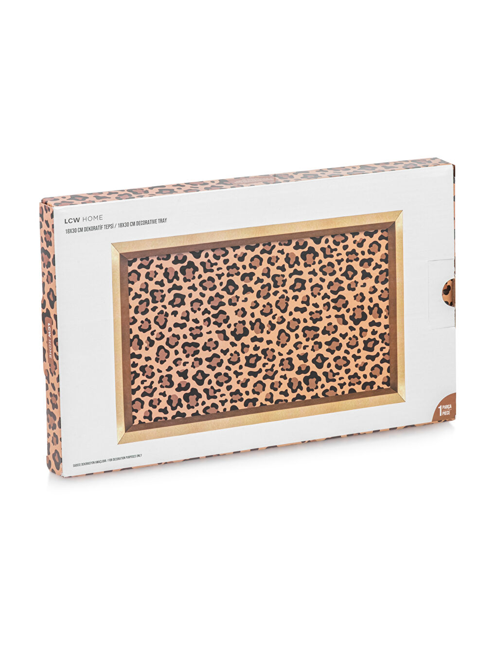 LCW HOME Leopard Patterned Decorative Tray 30 cm -W5GI50Z8-F9C
