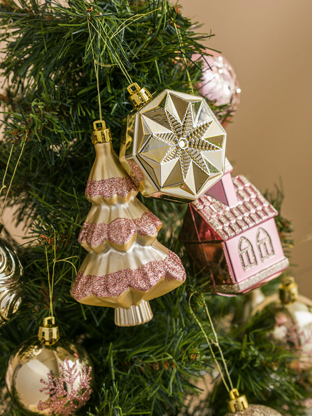 Sarı Dekoratif Yılbaşı Ağaç Süsü 15'li-1