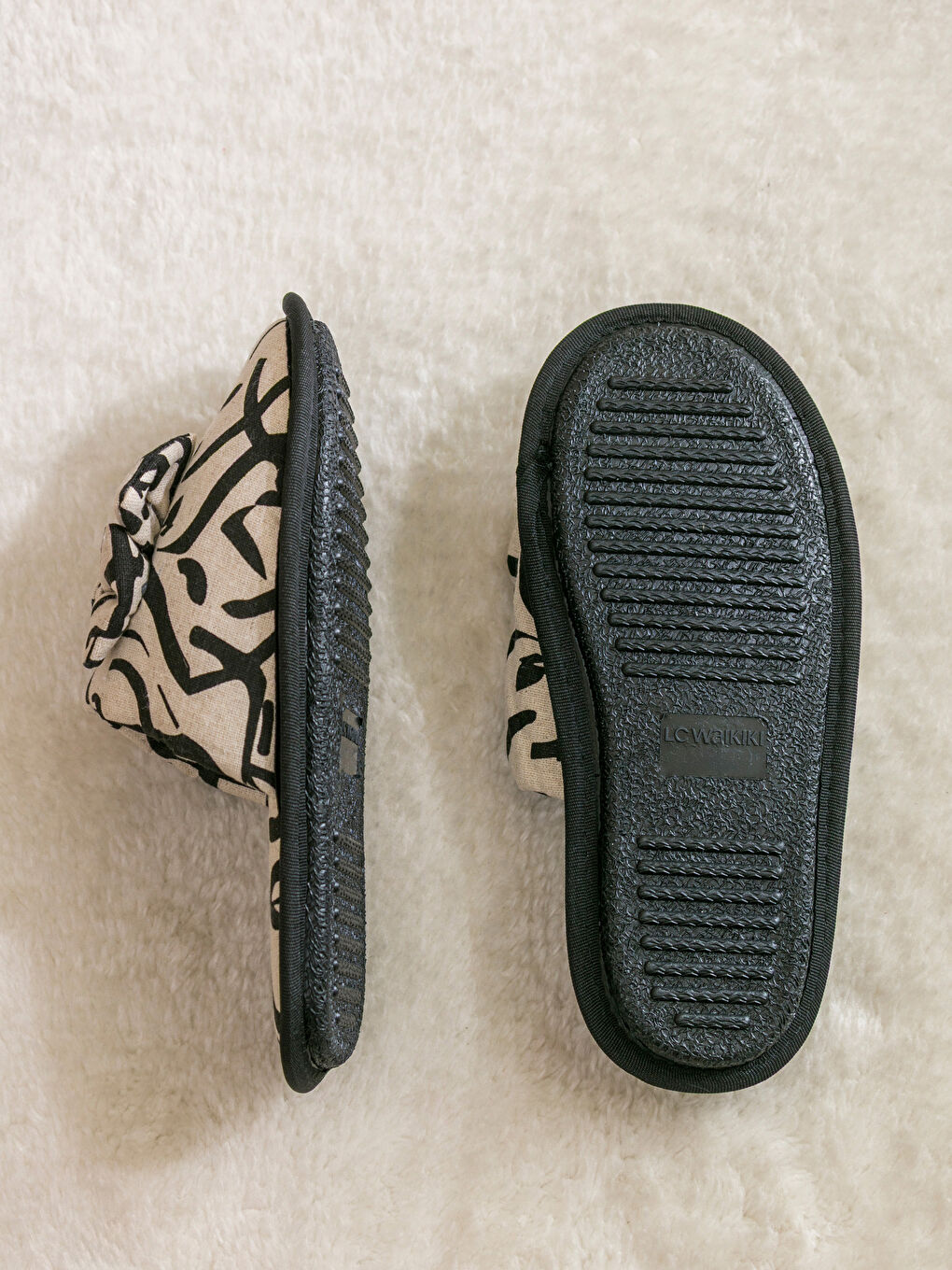 Karışık Fiyonk Detaylı Kadın Ev Terliği-3