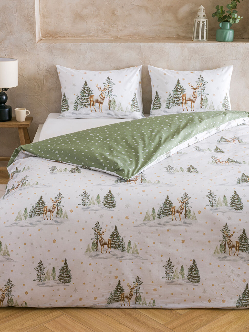 New Year Themed Double-Sided Duvet Cover Set