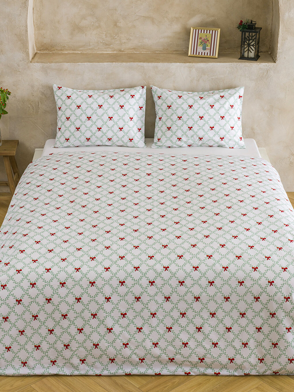 Bow Printed Double Duvet Cover Set-1