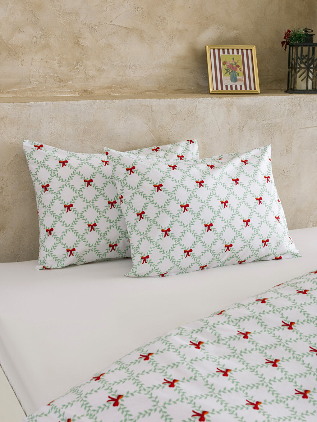 Bow Printed Double Duvet Cover Set-2