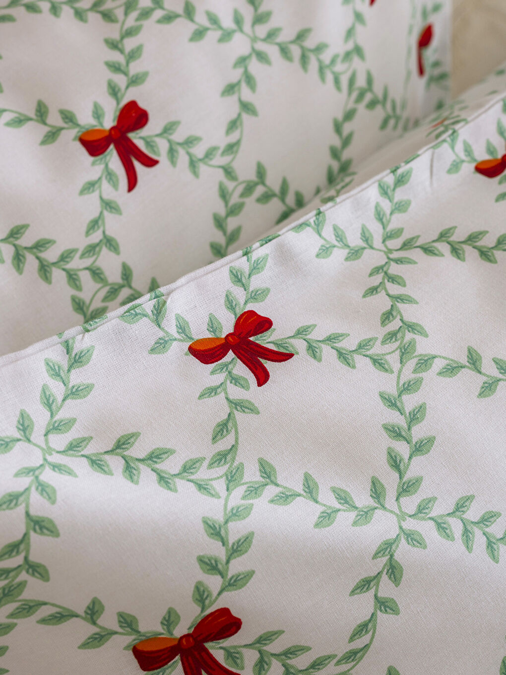 Bow Printed Double Duvet Cover Set-3