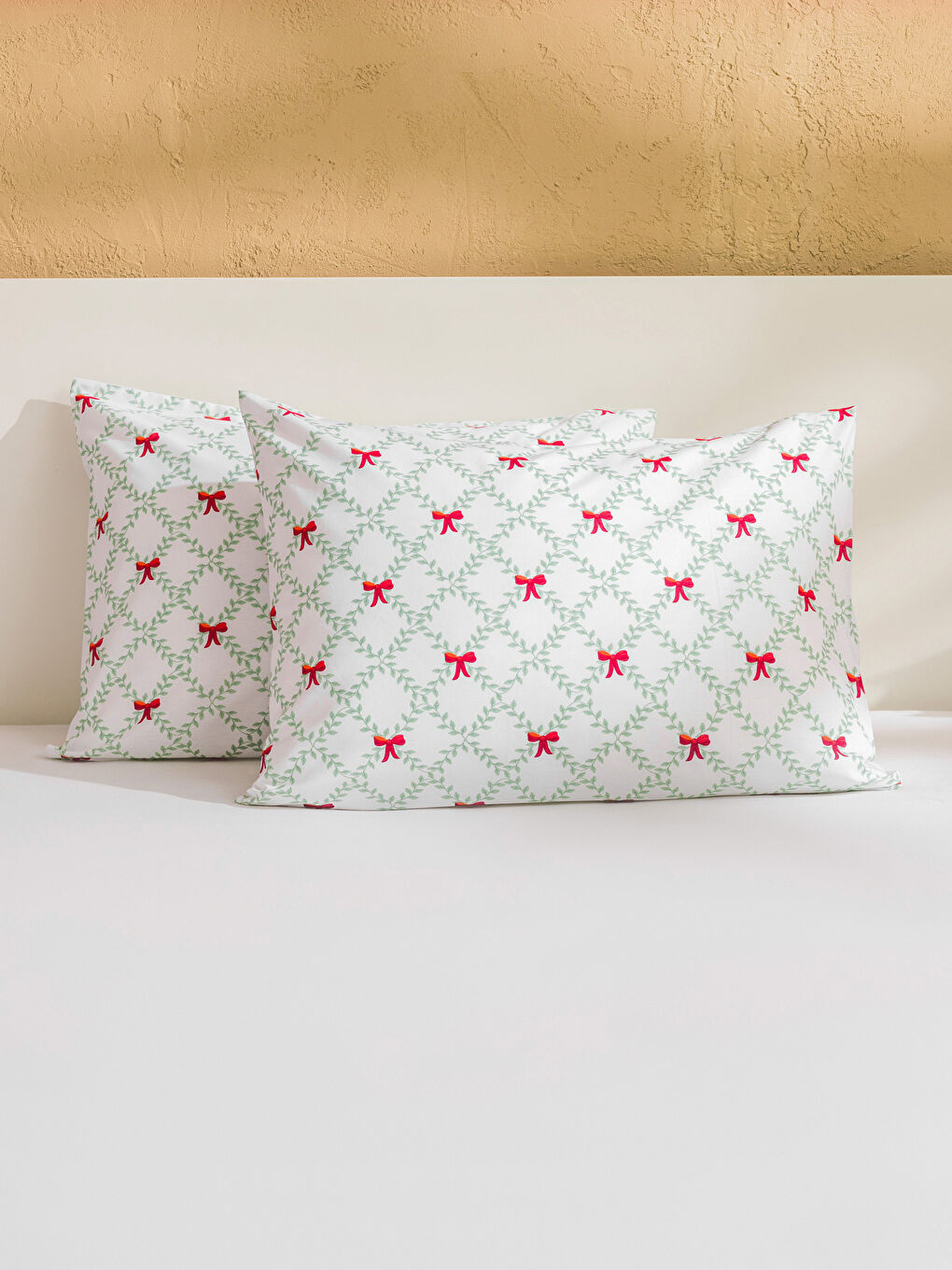 Bow Print Pillowcase 2 Pack 50x70 cm-1