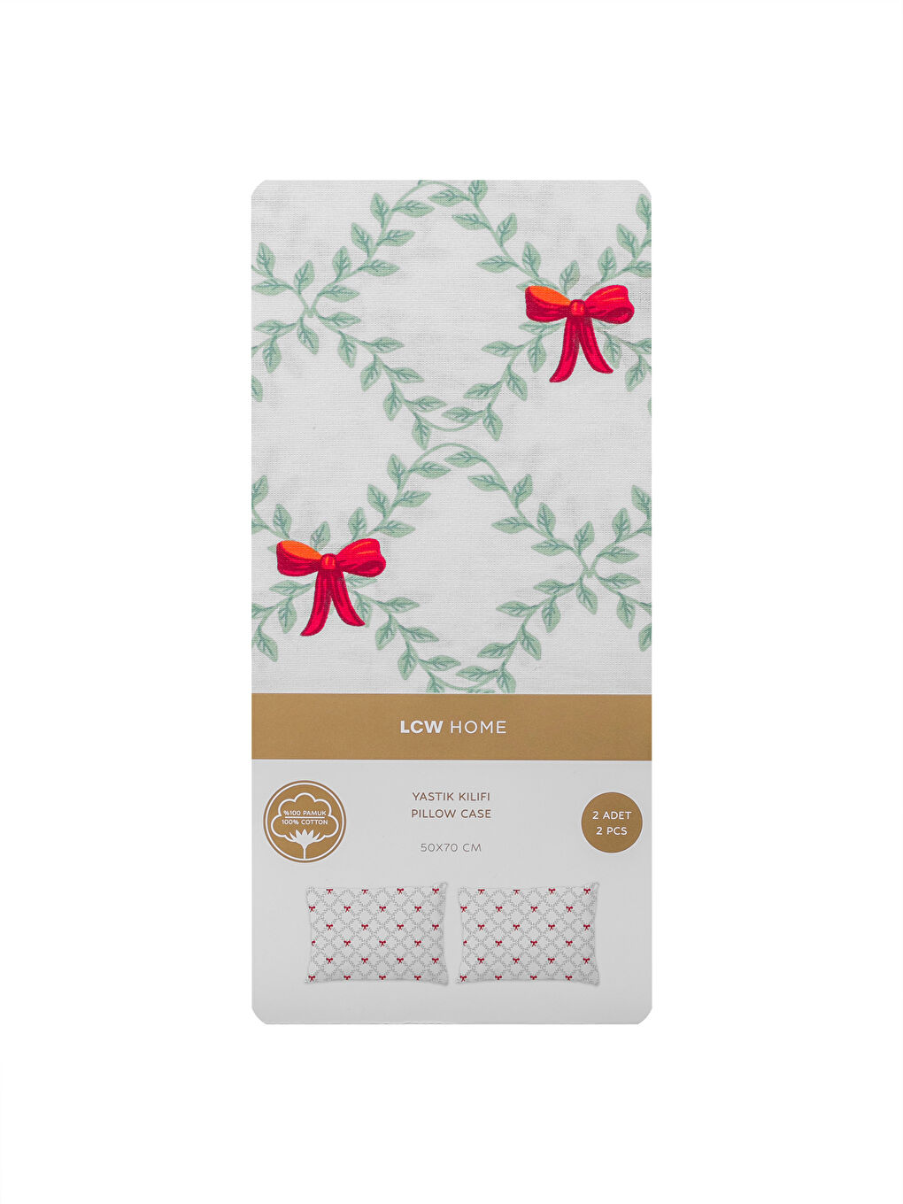 Bow Print Pillowcase 2 Pack 50x70 cm-3