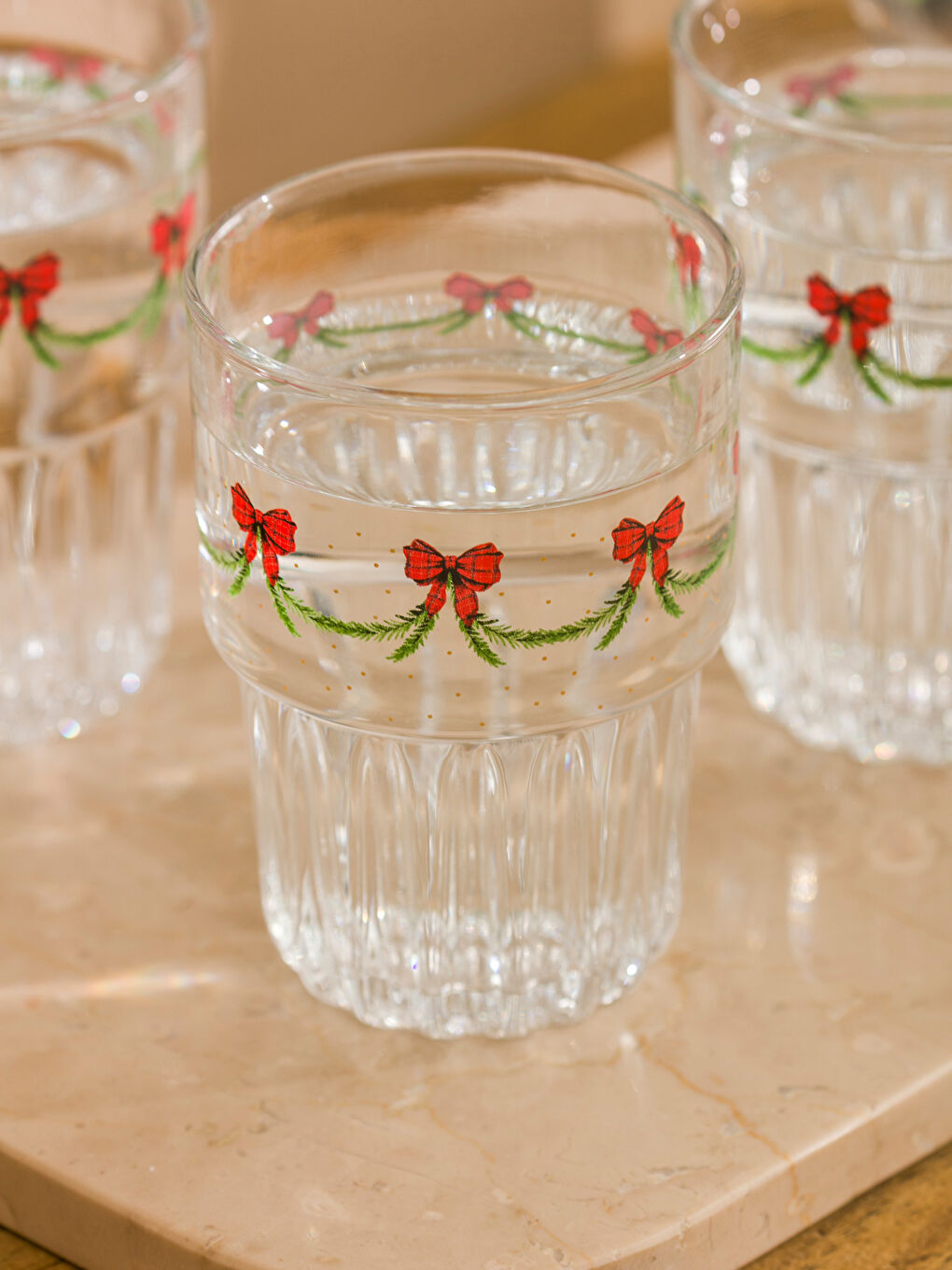 Floral Patterned Glass Set of 4 380 ml-2