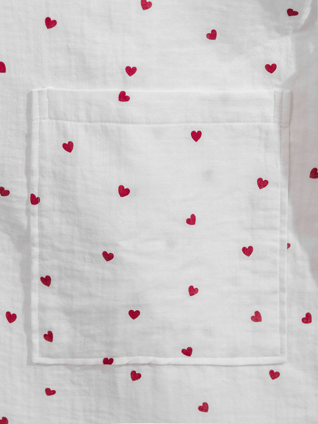 Kırmızı Kalp Baskılı Pamuklu Kadın Bornoz-2