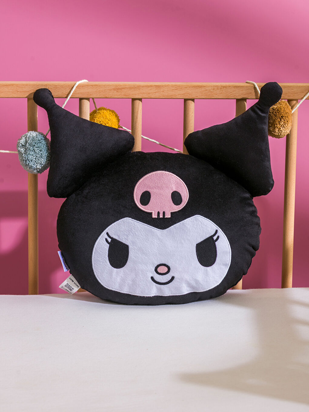 Kuromi Printed Plush Baby Cushion 37 cm-1