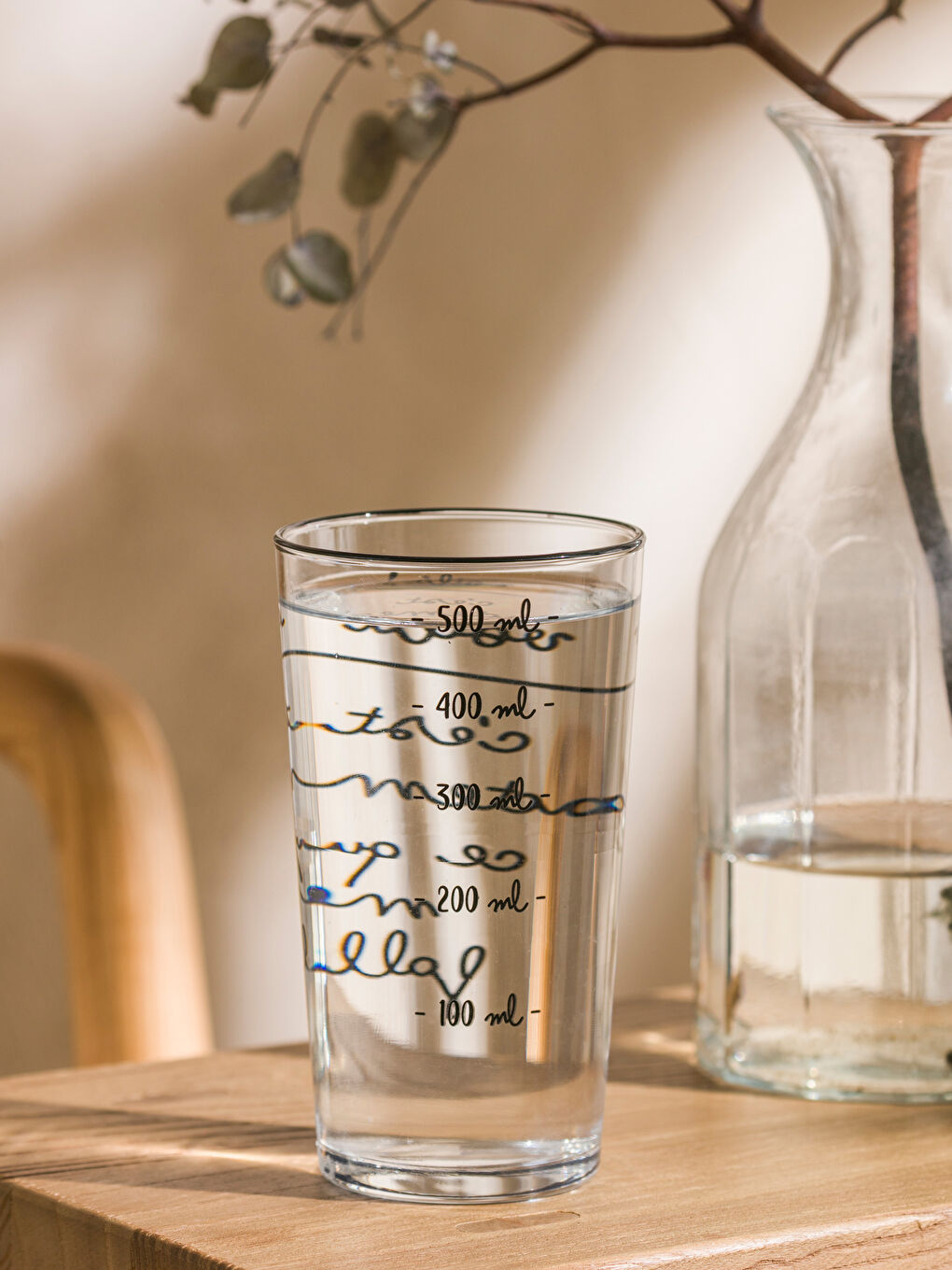 Siyah Baskılı Cam Bardak 500 ml-1