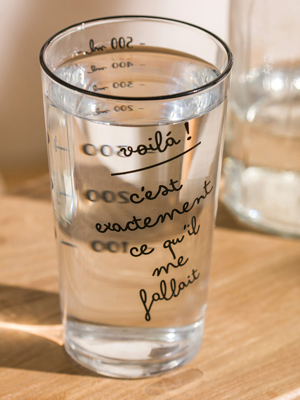 Siyah Baskılı Cam Bardak 500 ml-3