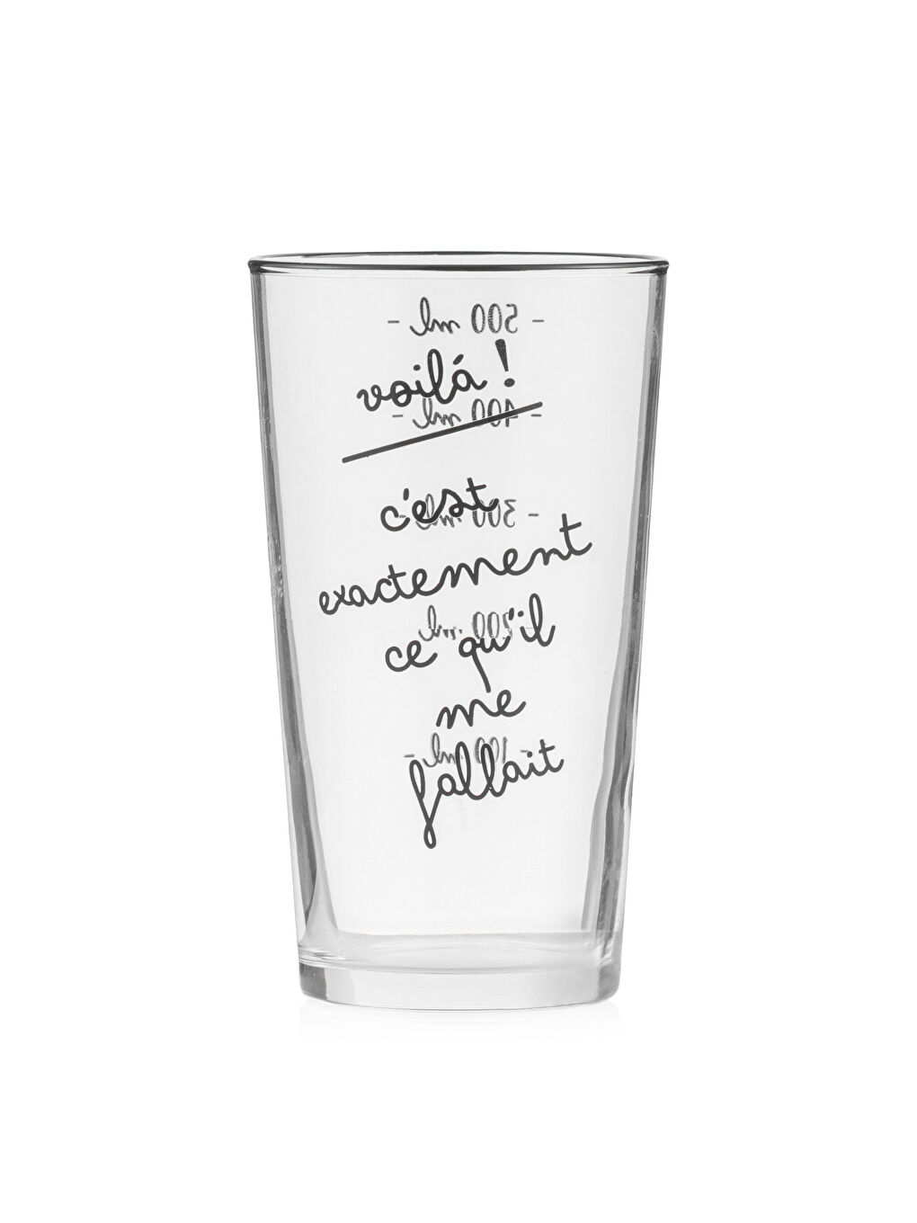 Siyah Baskılı Cam Bardak 500 ml-5