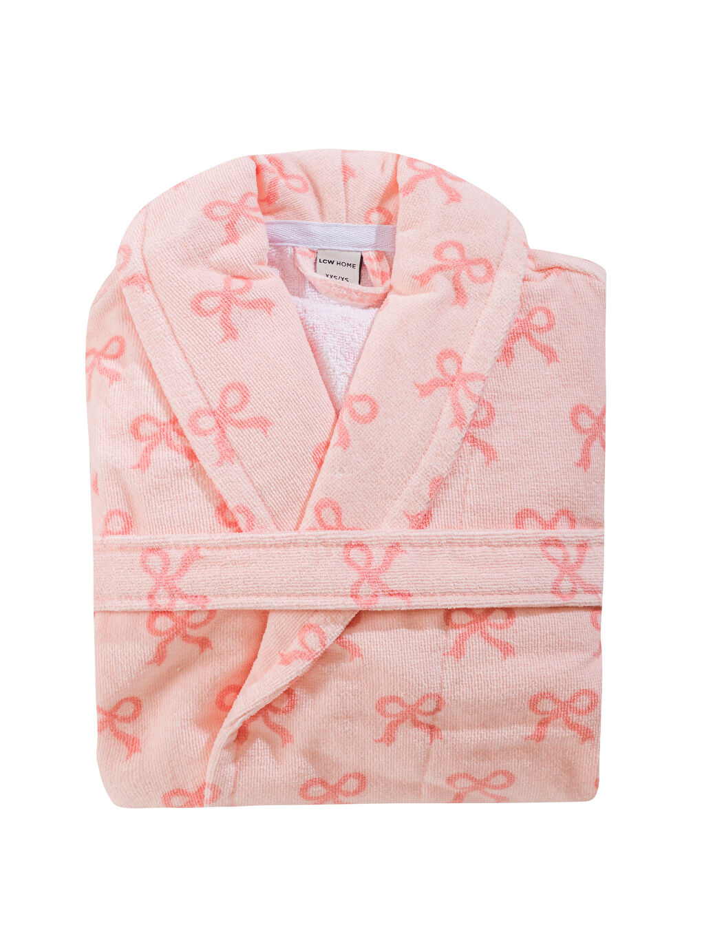 Pembe Fiyonk Baskılı Kadın Bornoz-4