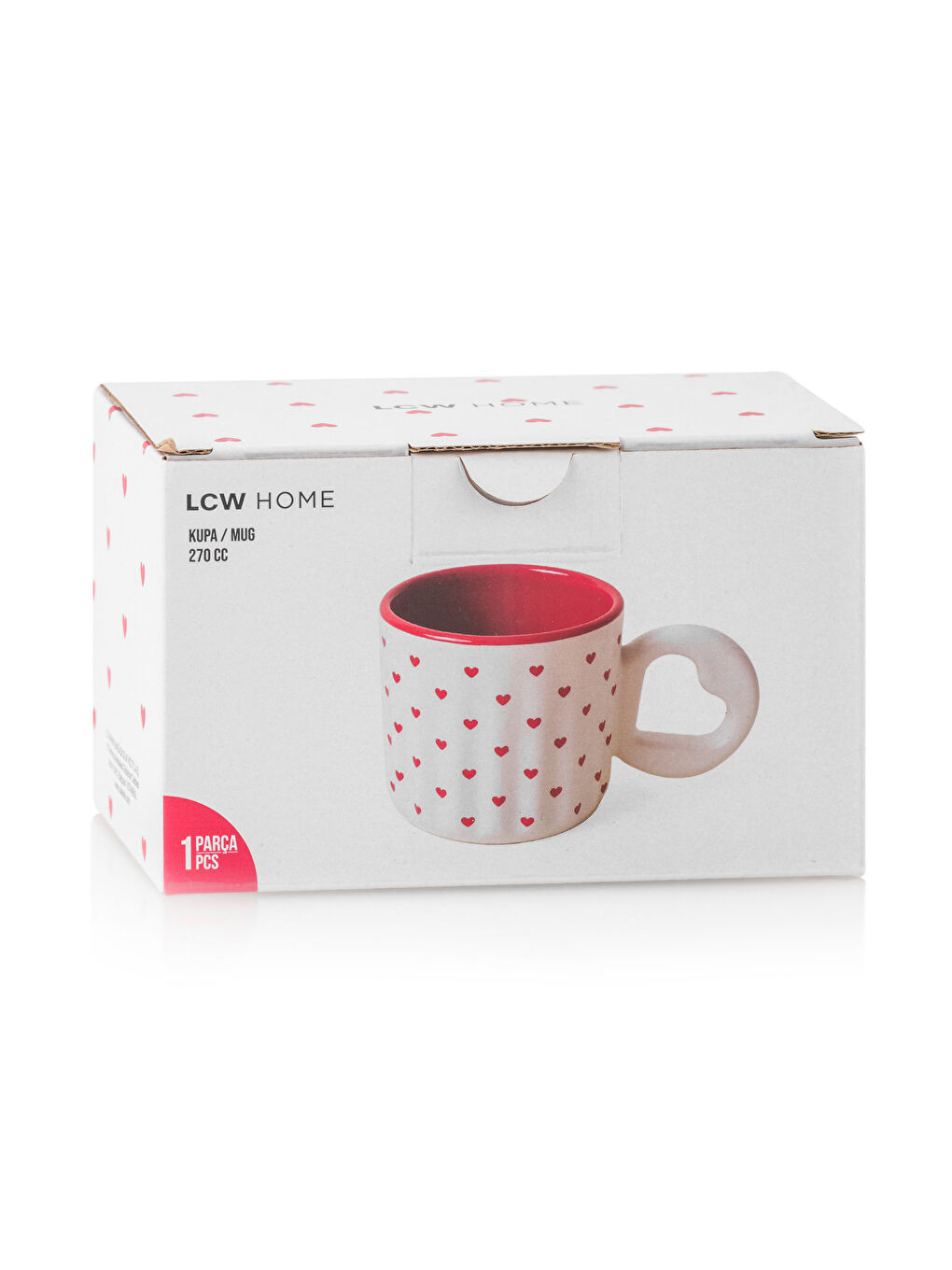 LCW HOME Heart Printed Ceramic Mug 270 ml -W5H156Z8-LTQ