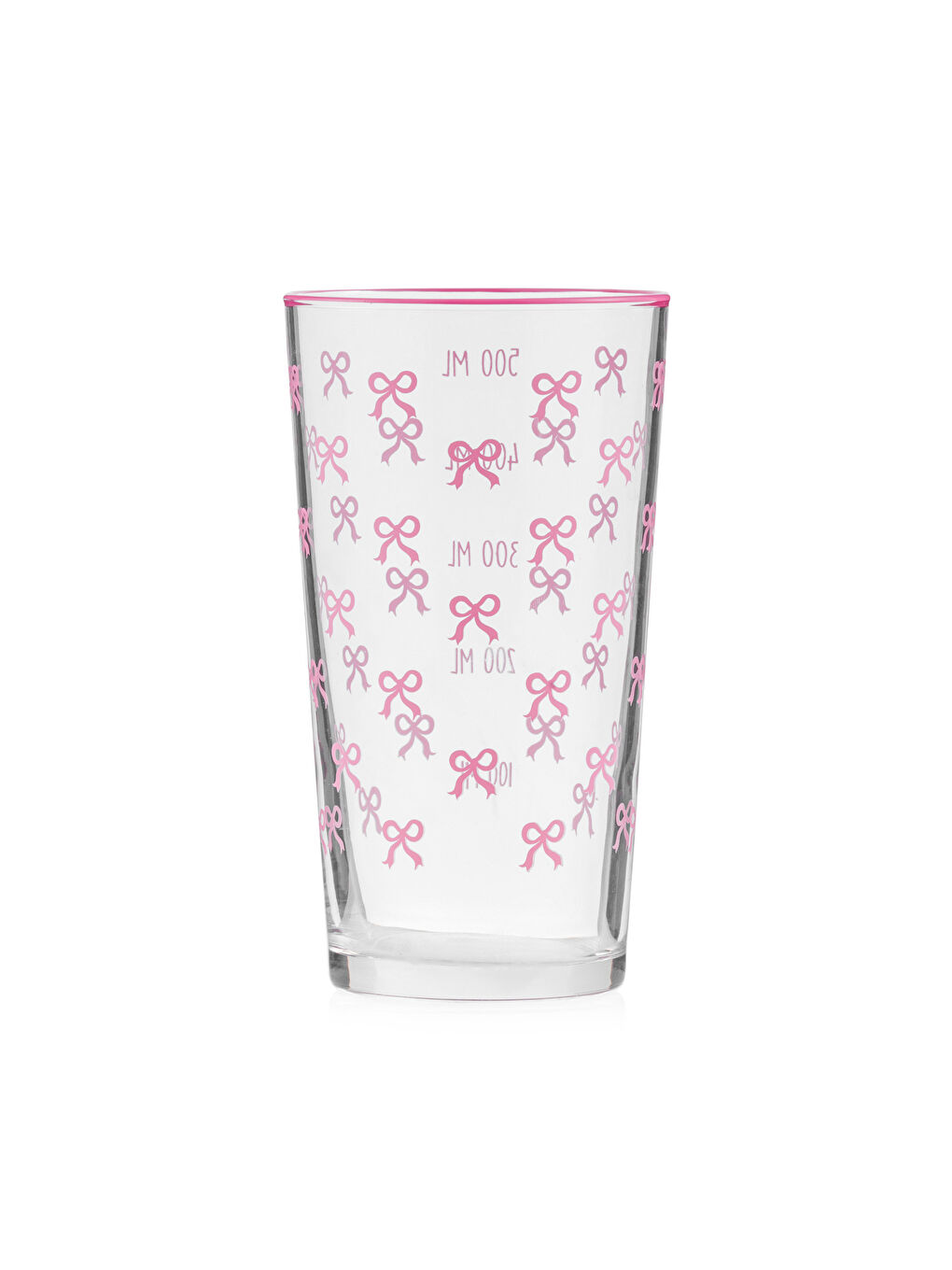 Pembe Fiyonk Baskılı Cam Bardak 500 ml-4