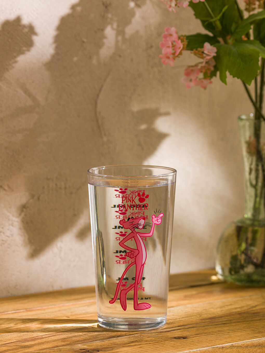 Pink Panther Printed Glass Water Glass 570 ml