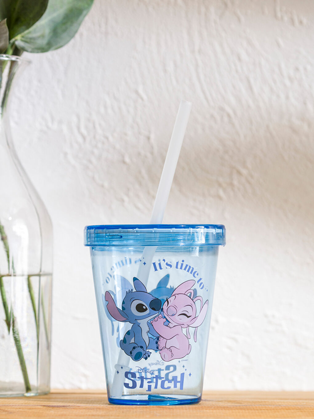 Karışık Lilo & Stitch Baskılı Pipetli Bardak