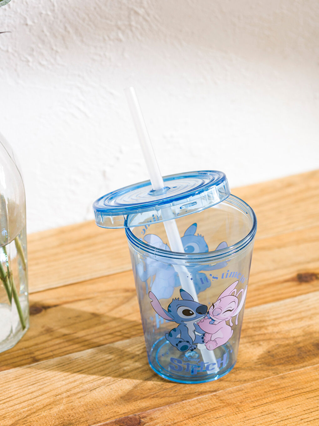 Karışık Lilo & Stitch Baskılı Pipetli Bardak-1
