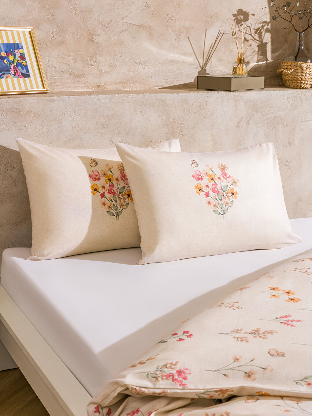 LCW HOME سێتی کەڤەری دووانە پەڕۆی کۆتۆن -W5H685Z8-F9C