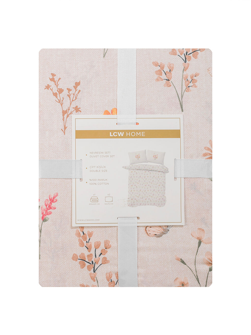 LCW HOME سێتی کەڤەری دووانە پەڕۆی کۆتۆن -W5H685Z8-F9C