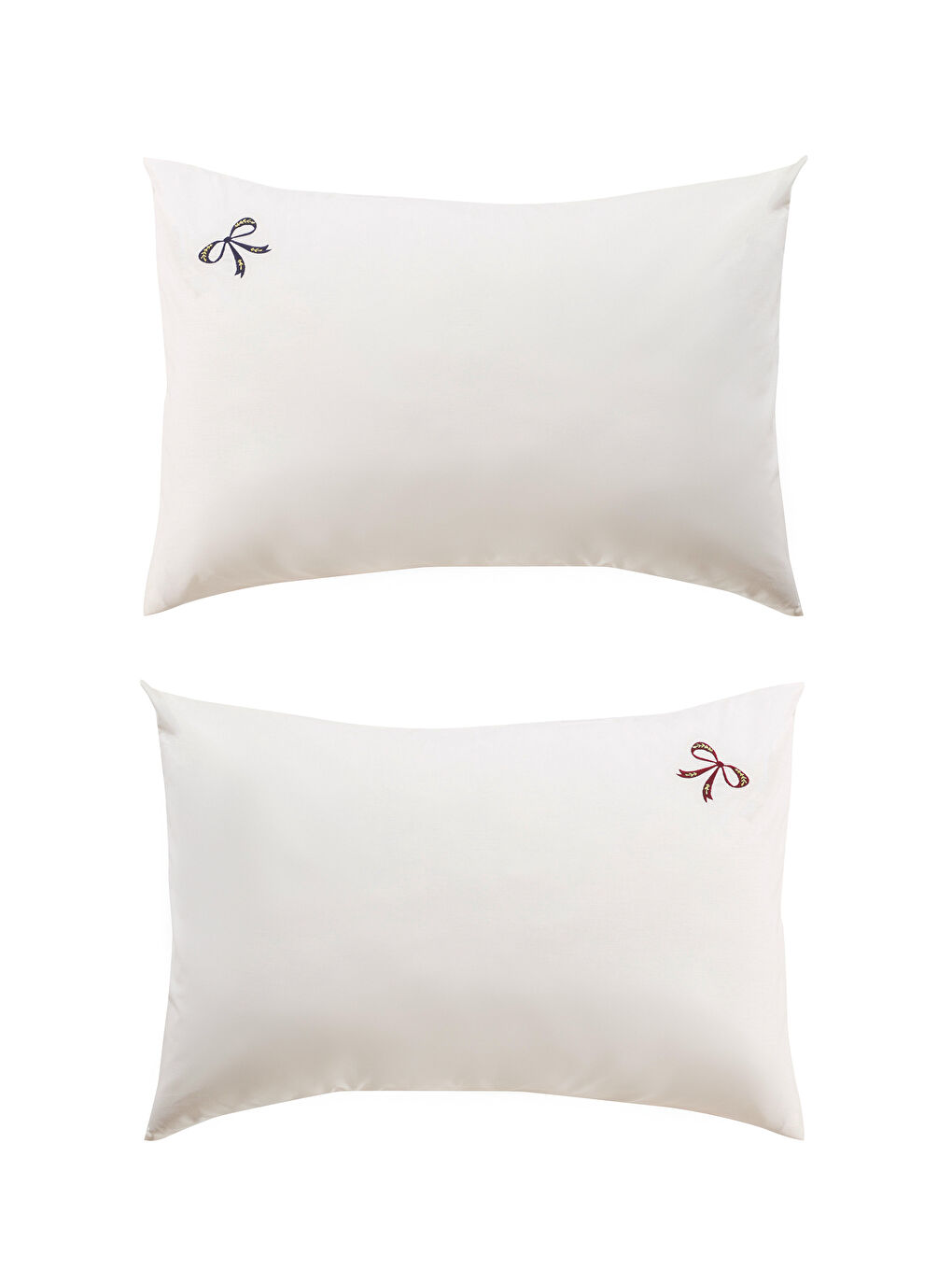 LCW HOME Bow Embroidered Pillowcase 2 Pack 50x70 cm -W5H769Z8-LXH