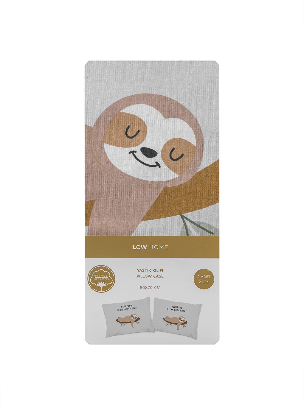 LCW HOME Printed Pillowcase 2 Pack 50x70 cm -W5H781Z8-F9C