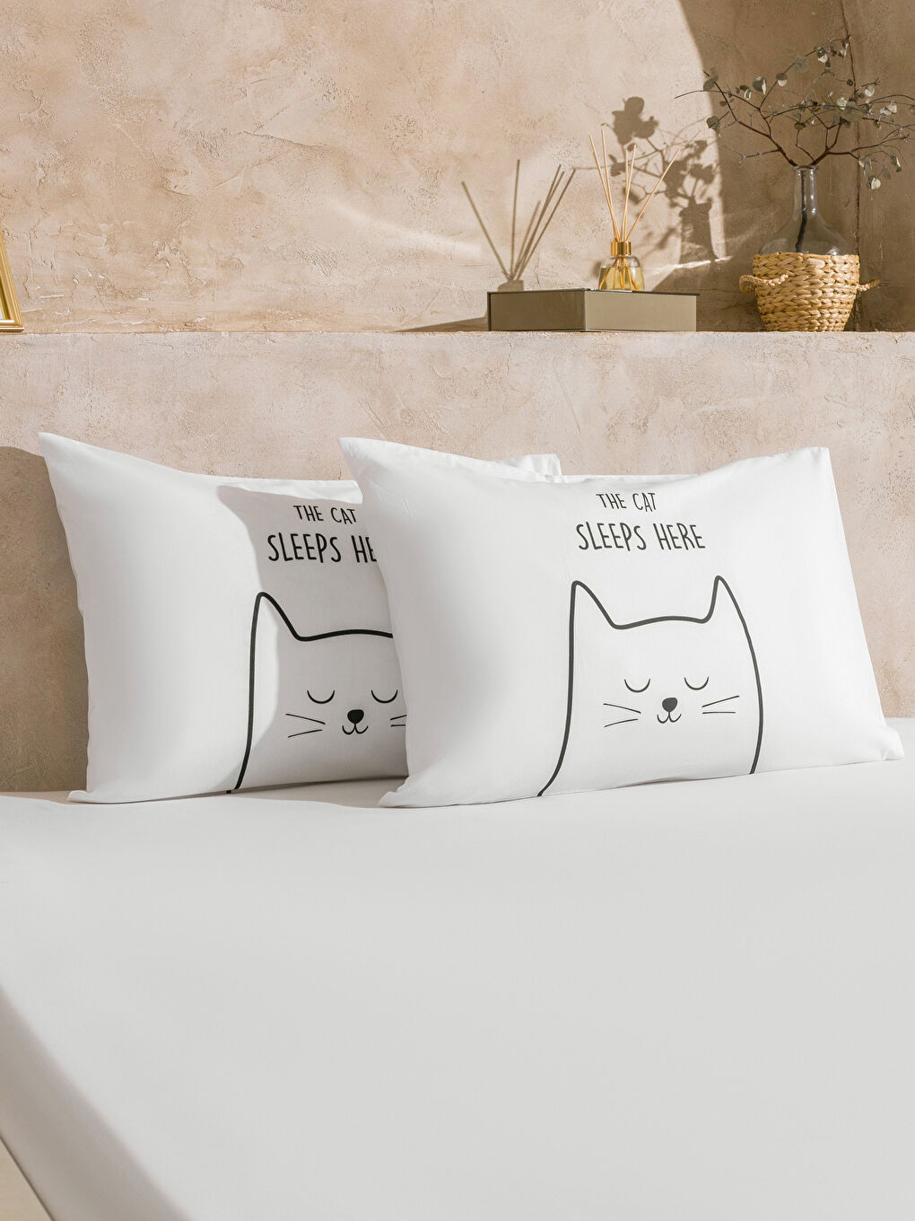 LCW HOME Cat Printed Pillowcase 2 Pack 50x70 cm -W5H788Z8-LQJ