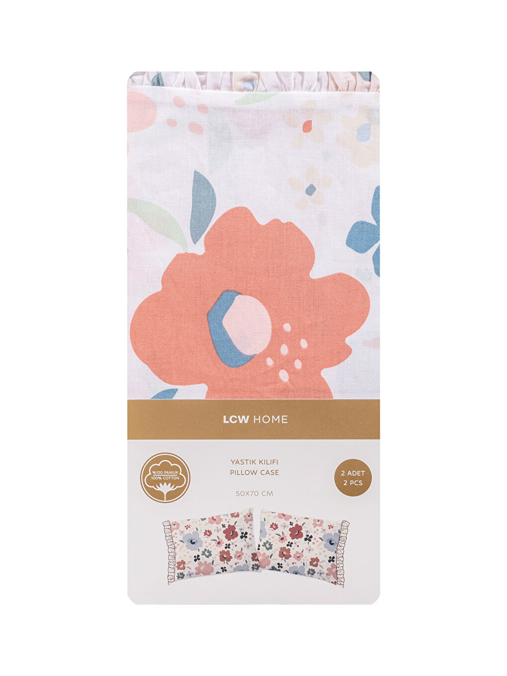 LCW HOME Floral Printed Pillowcase 2-Pack 50x70 cm -W5H792Z8-F9C