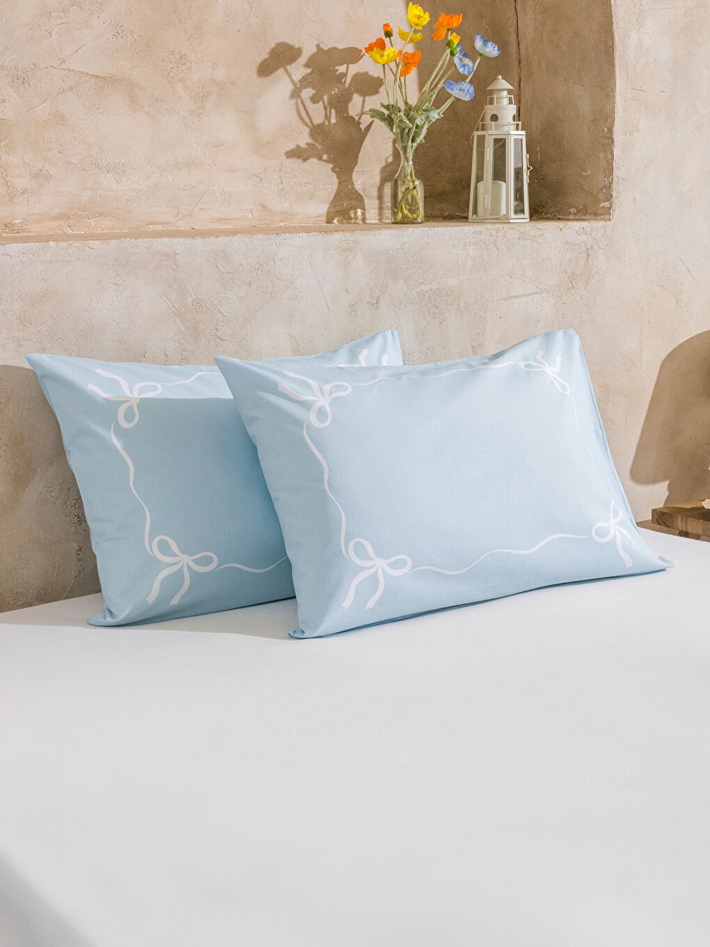 LCW HOME Bow Print Pillowcase 2 Pack 50x70 cm -W5H795Z8-LQK