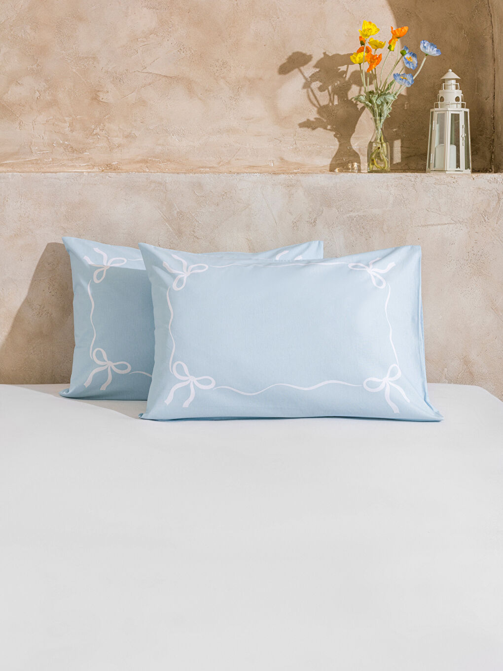 LCW HOME Bow Print Pillowcase 2 Pack 50x70 cm -W5H795Z8-LQK
