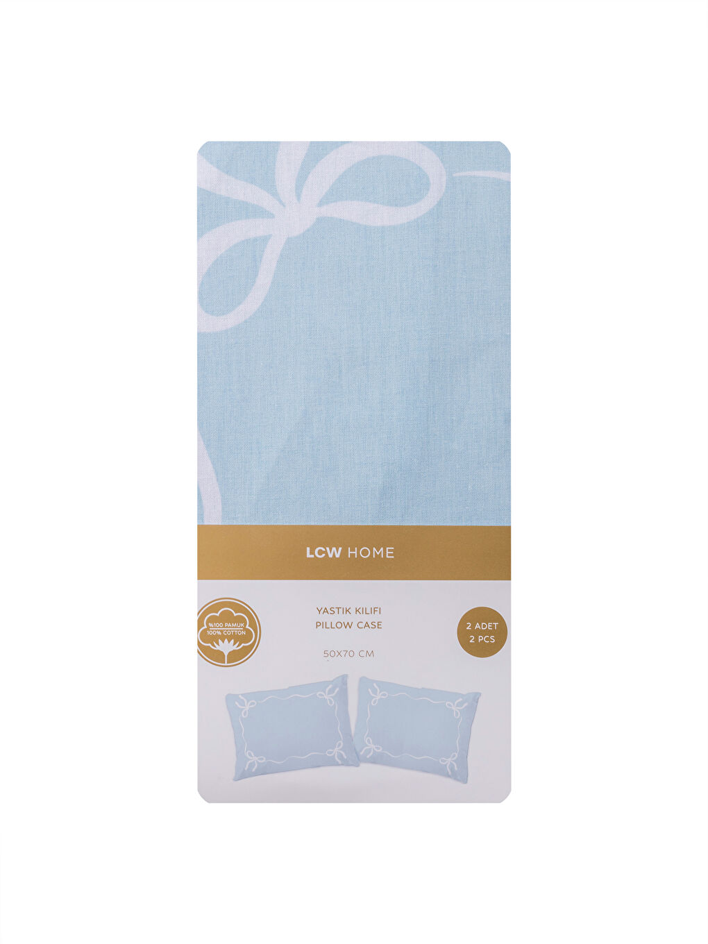 LCW HOME Bow Print Pillowcase 2 Pack 50x70 cm -W5H795Z8-LQK