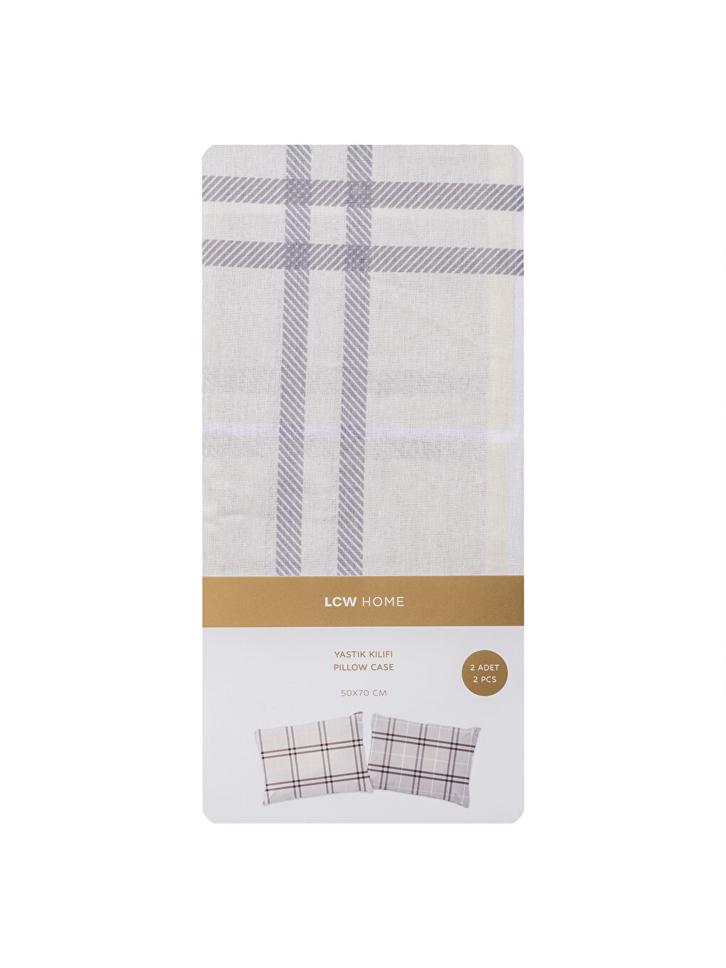 LCW HOME Striped Pillow Case 2 Pack 50x70 cm -W5H801Z8-F9C