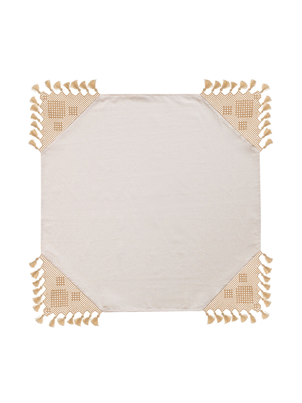 Lace Detailed Tasseled Tablecloth-6