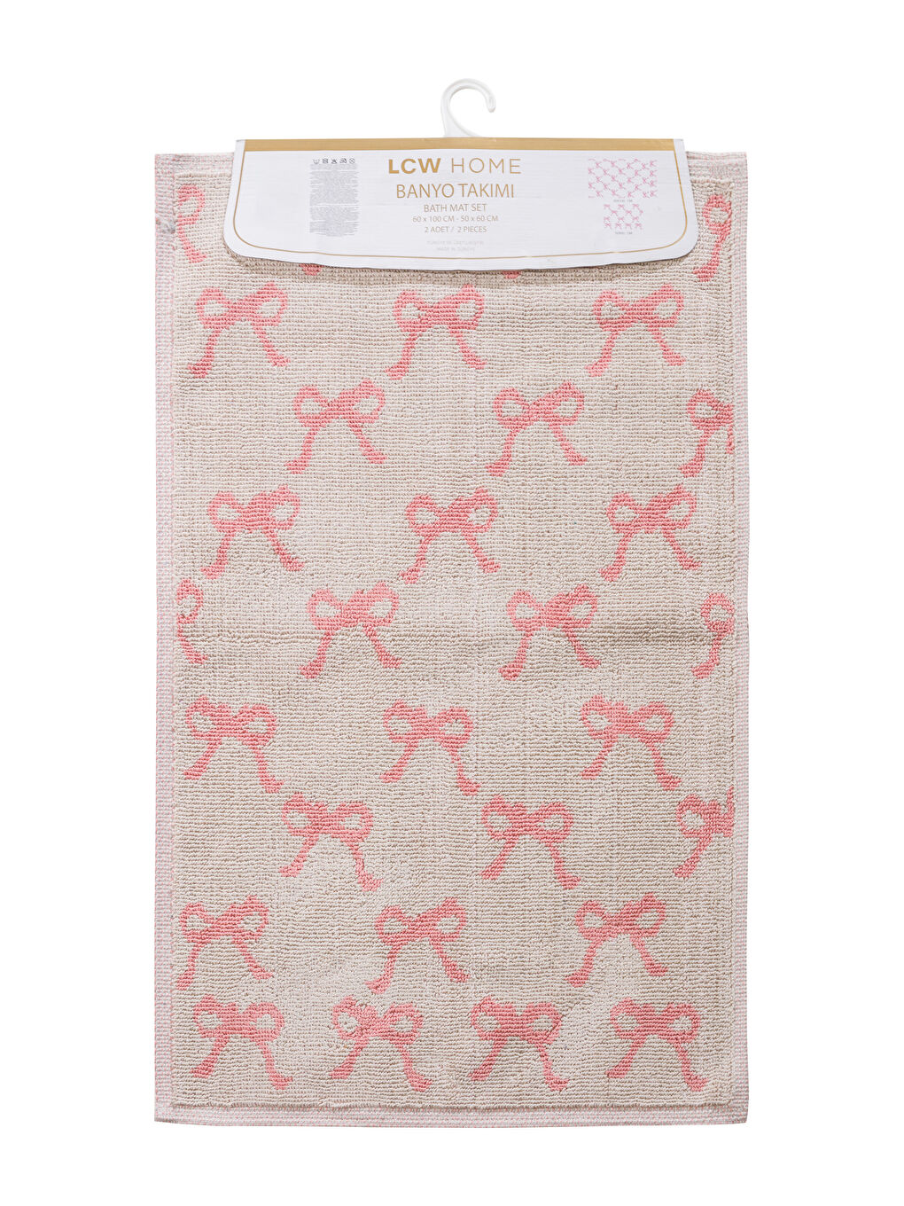 Bow Printed Bath Mat 2 Pack-4