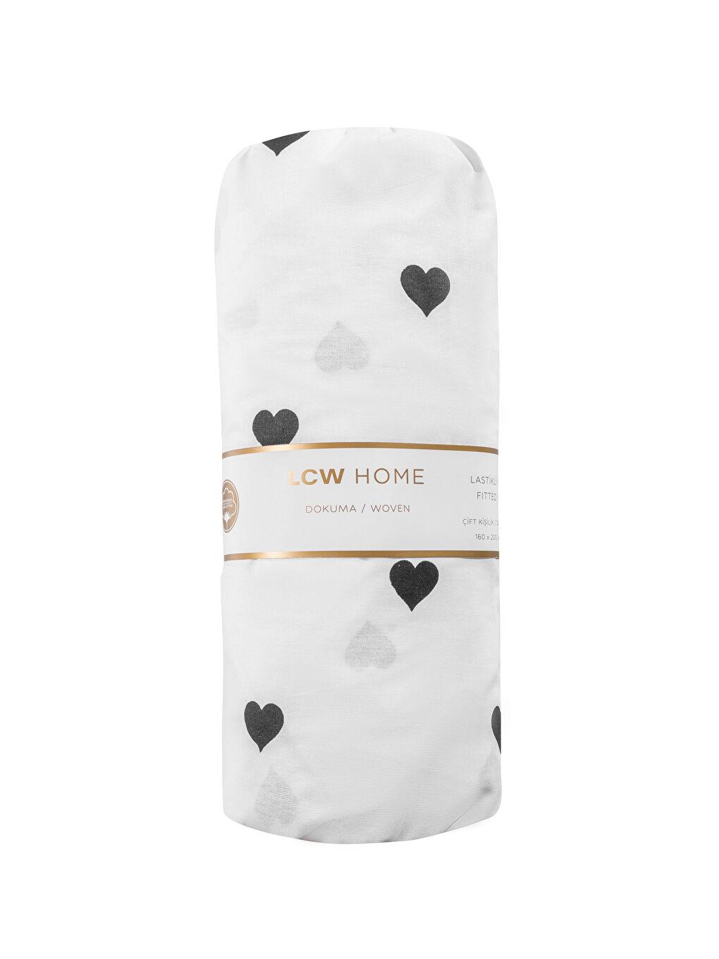 LCW HOME Heart Patterned Double Fitted Sheet -W5H998Z8-LQJ