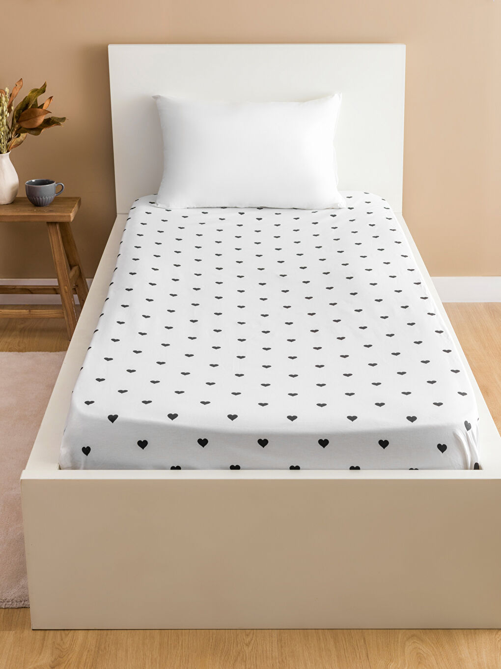 LCW HOME Heart Patterned Single Fitted Sheet -W5HA06Z8-LQJ
