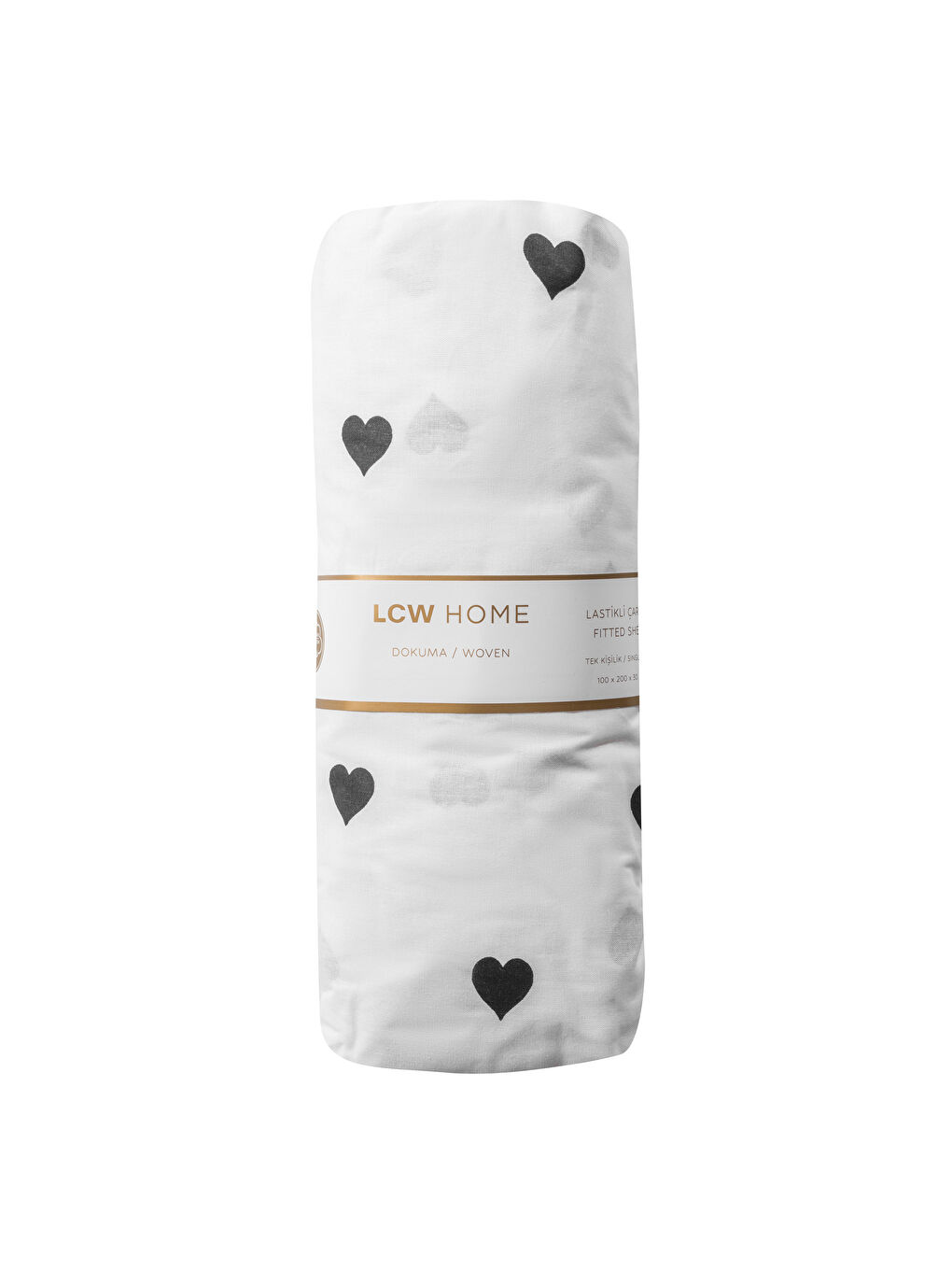 LCW HOME Heart Patterned Single Fitted Sheet -W5HA06Z8-LQJ