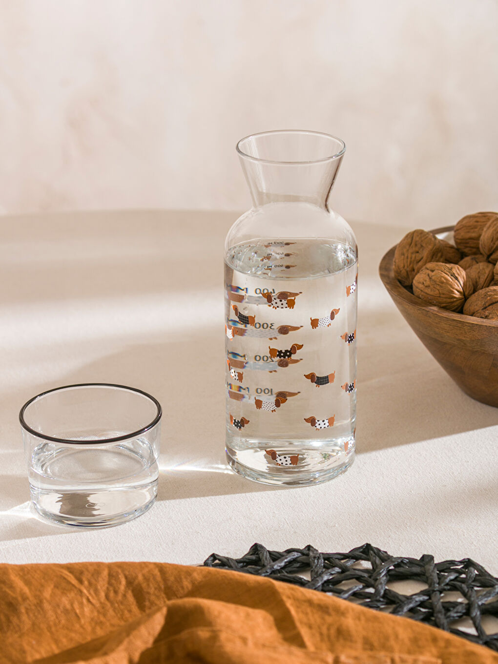 Dog Printed Glass Pitcher 700 ml