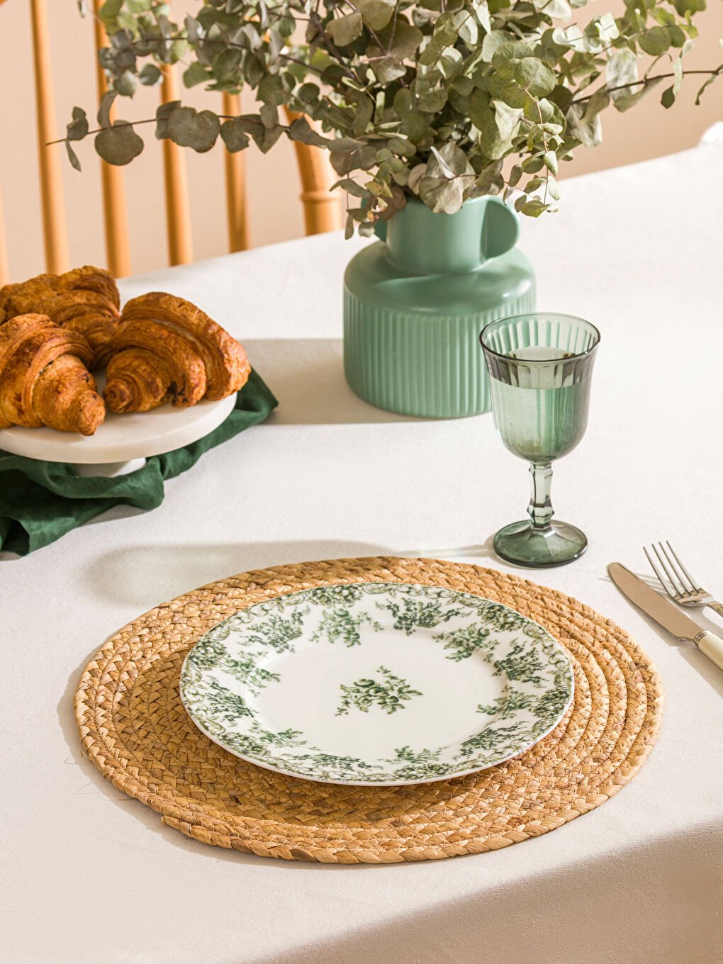LCW HOME Çiçek Baskılı Porselen Pasta Tabağı 25 cm -W5HI61Z8-LRR