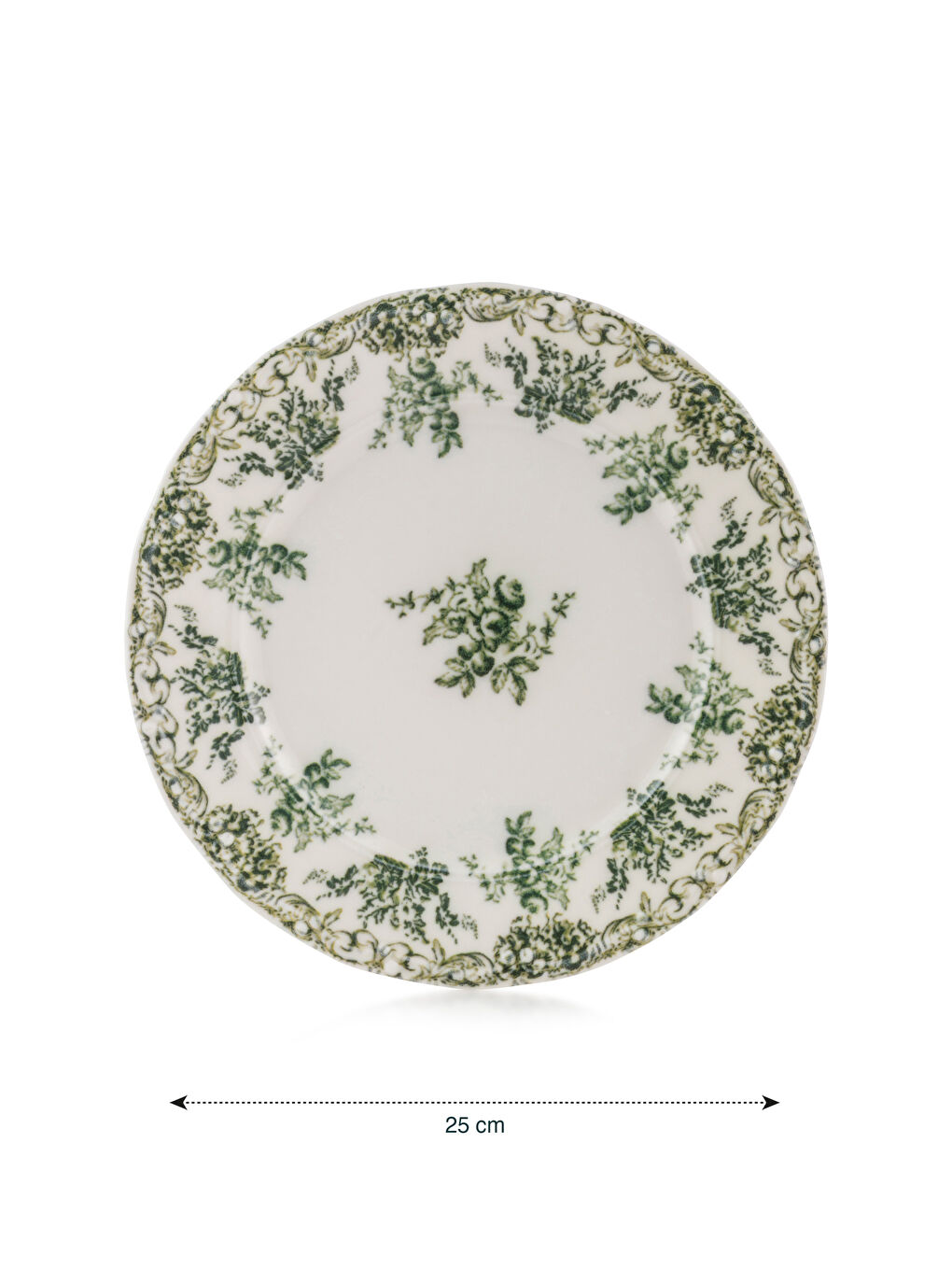 LCW HOME Çiçek Baskılı Porselen Pasta Tabağı 25 cm -W5HI61Z8-LRR