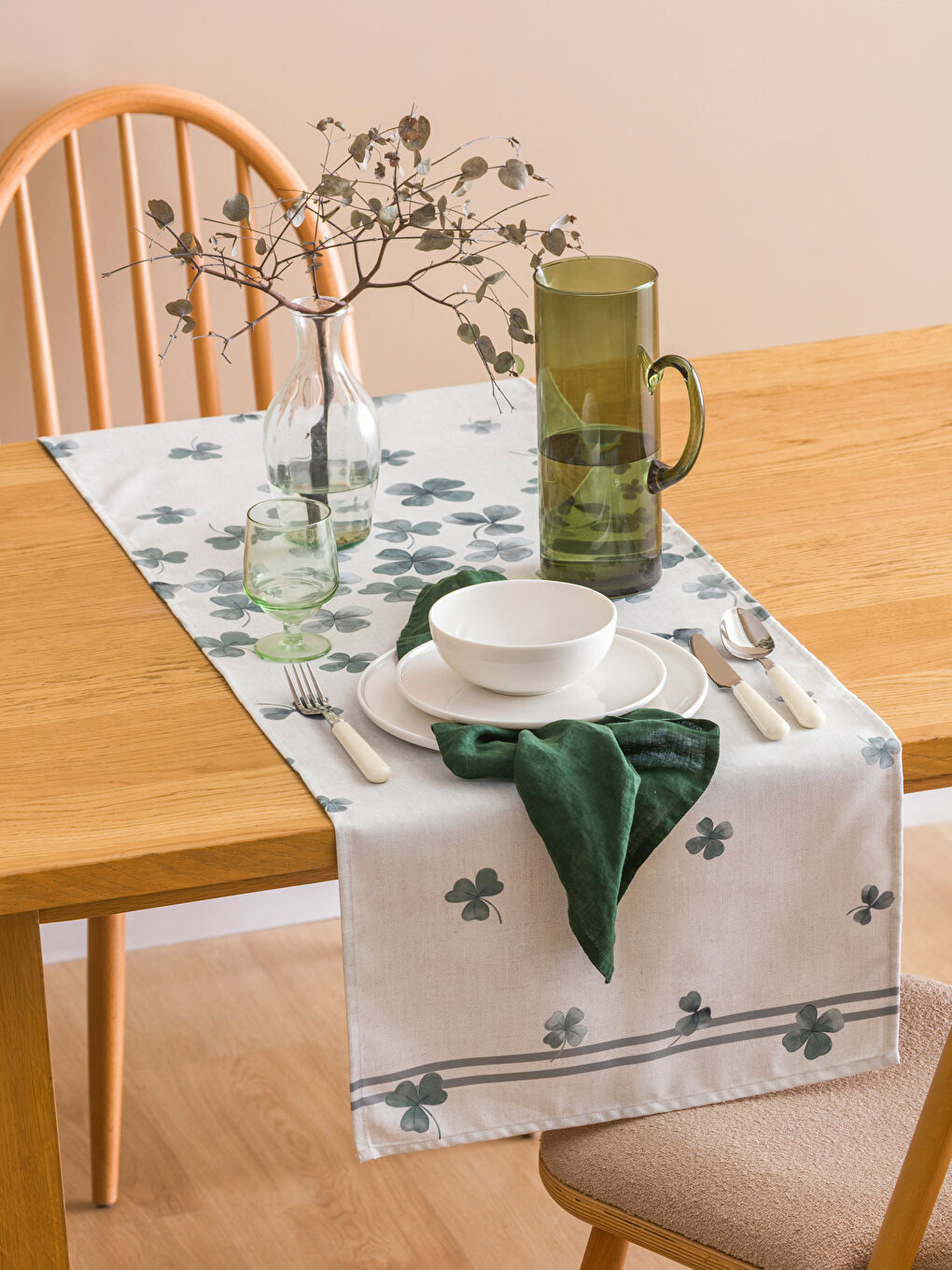 LCW HOME Clover Printed Runner 45x150 cm -W5HI82Z8-F9C