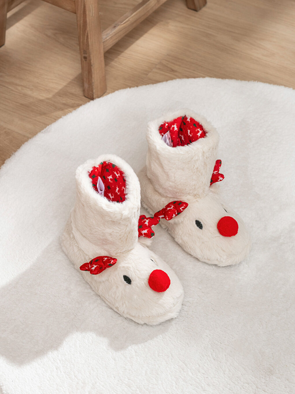 Woman ECRU Slipper Boots-1