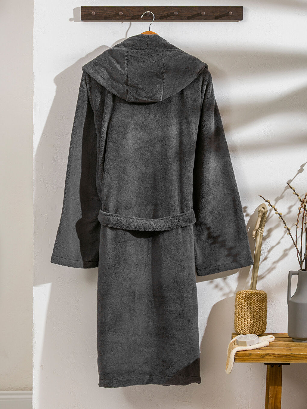 LCW HOME Unisex ANTHRACITE Bathrobe -W5HL34Z8-ZZZ