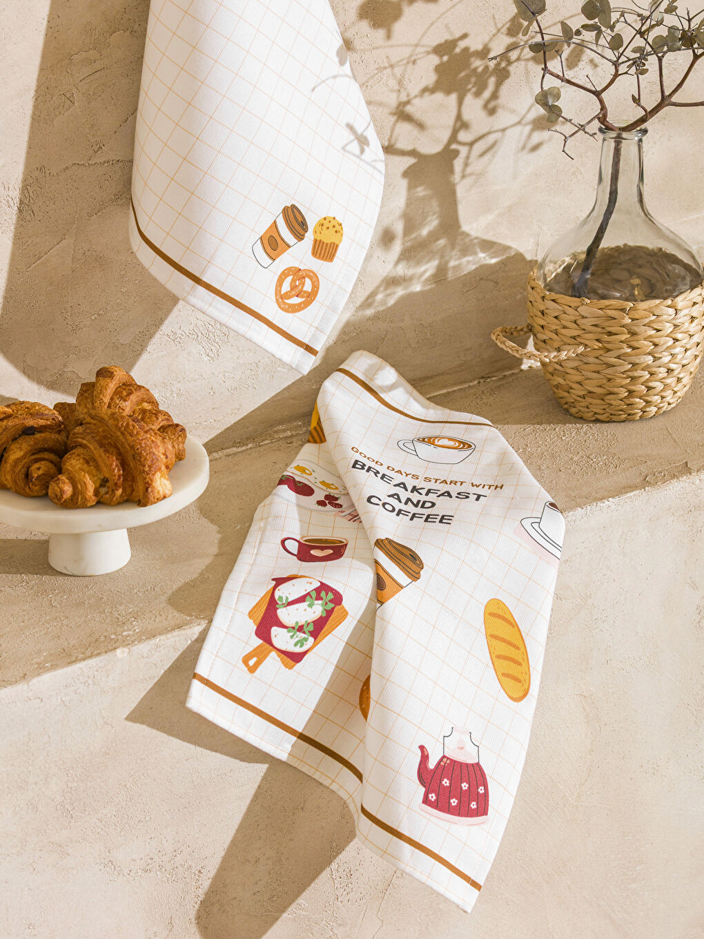 LCW HOME Printed Tea Towel 2 Pack 40x50 cm -W5HO03Z8-F9C