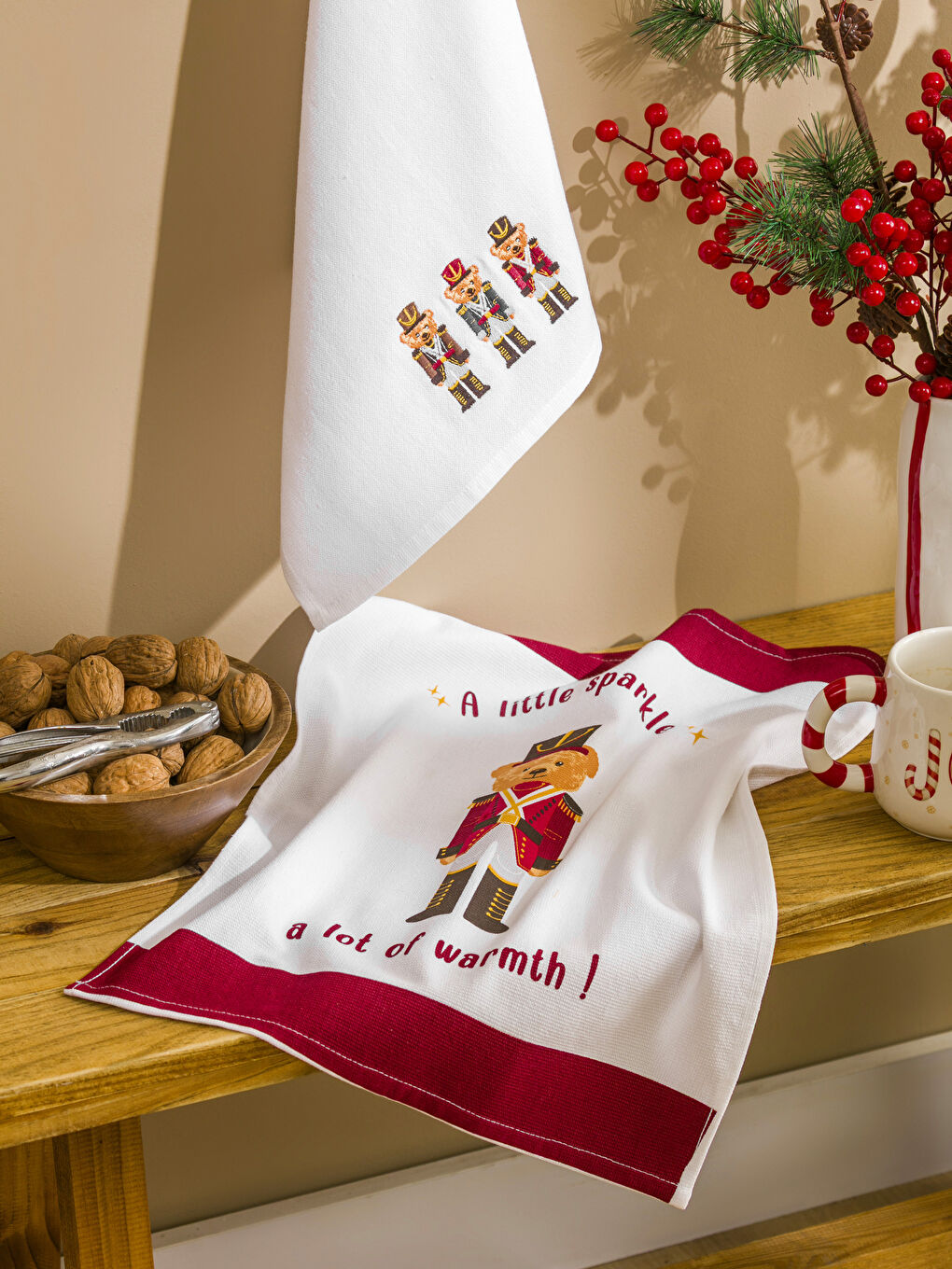 LCW HOME Peškir za Čajnik sa Printom Mede 2 Komada 40x50 cm -W5HQ21Z8-F9C
